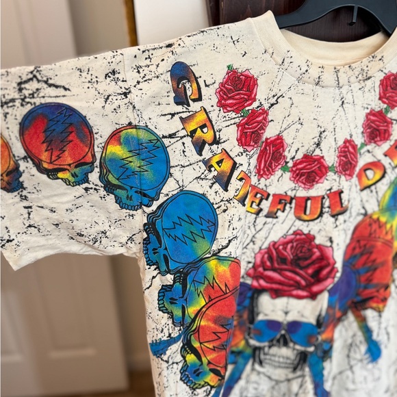 1992 Wild Oats Grateful Dead Vintage Tee / “Steal Your Face" All Over Print - Picture 2 of 13